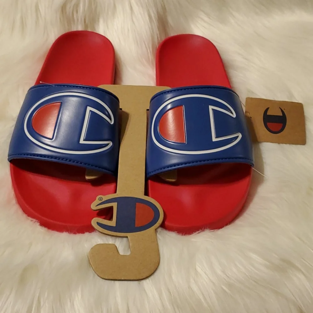 Champion IPO Royal Red Slides Flip Flops Sandals